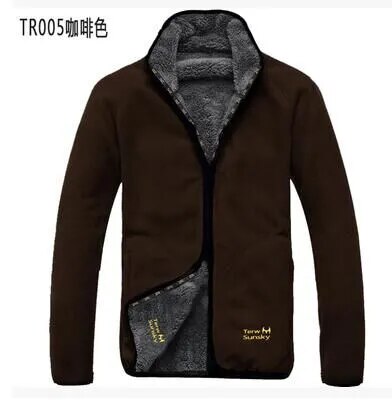 Outdoor cold resistance on both sides polar fleece pullover men's thickening and wool cardigan coat Jackets - KAISERINC