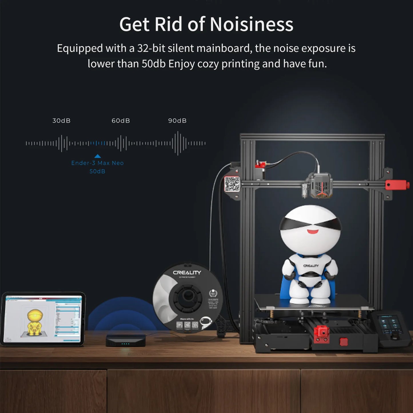 CREALITY Ender 3 Max Neo Upgrade 3D Printer with Dual Z-axis CR-Touch Auto Leveling Large Print Size 300*300*320mm FDM Printers