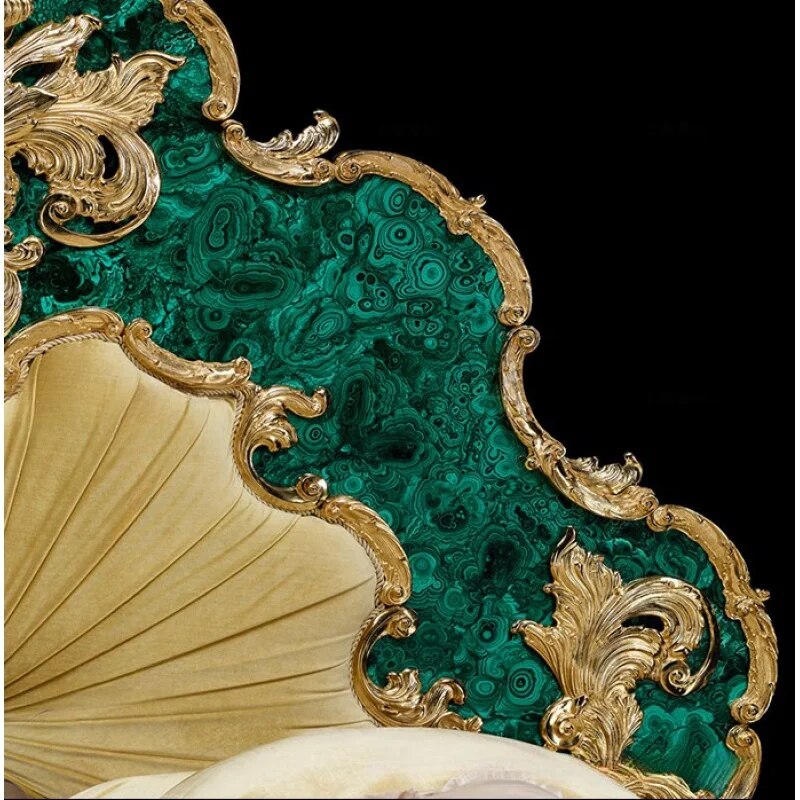 Peacock Stone Headboard Peacock Green Stone Customized High end Luxury Stone Customized Manufacturer Peacock Stone Furniture Pan