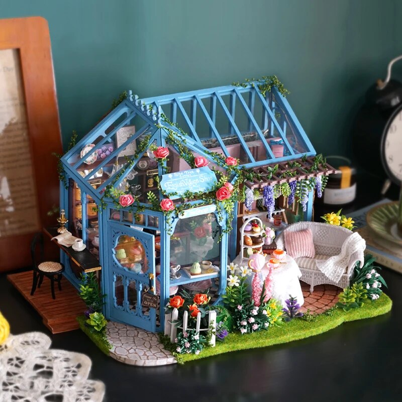 CUTEBEE DIY Dollhouse Wooden Doll Houses Miniature Dollhouse Kit Furniture Casa Music Led Toys for Children Birthday Gift