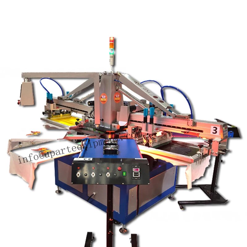 Automatic 4 Color 10 Stations Texitile Silkscreen Printing Machine For Sale