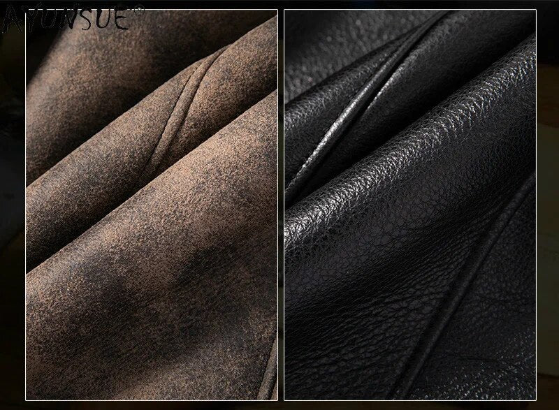 Men's Genuine Sheep Shearling Jacket Men Clothing Winter Coat New Motorcycle Jackets Thick Clothes Ropa De Hombre LXR780