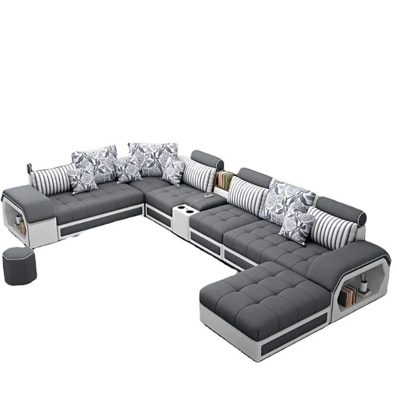 Factory wholesale Modern Design Living Room Furniture Fabric Sectional Sofa Set 7 seats sofa