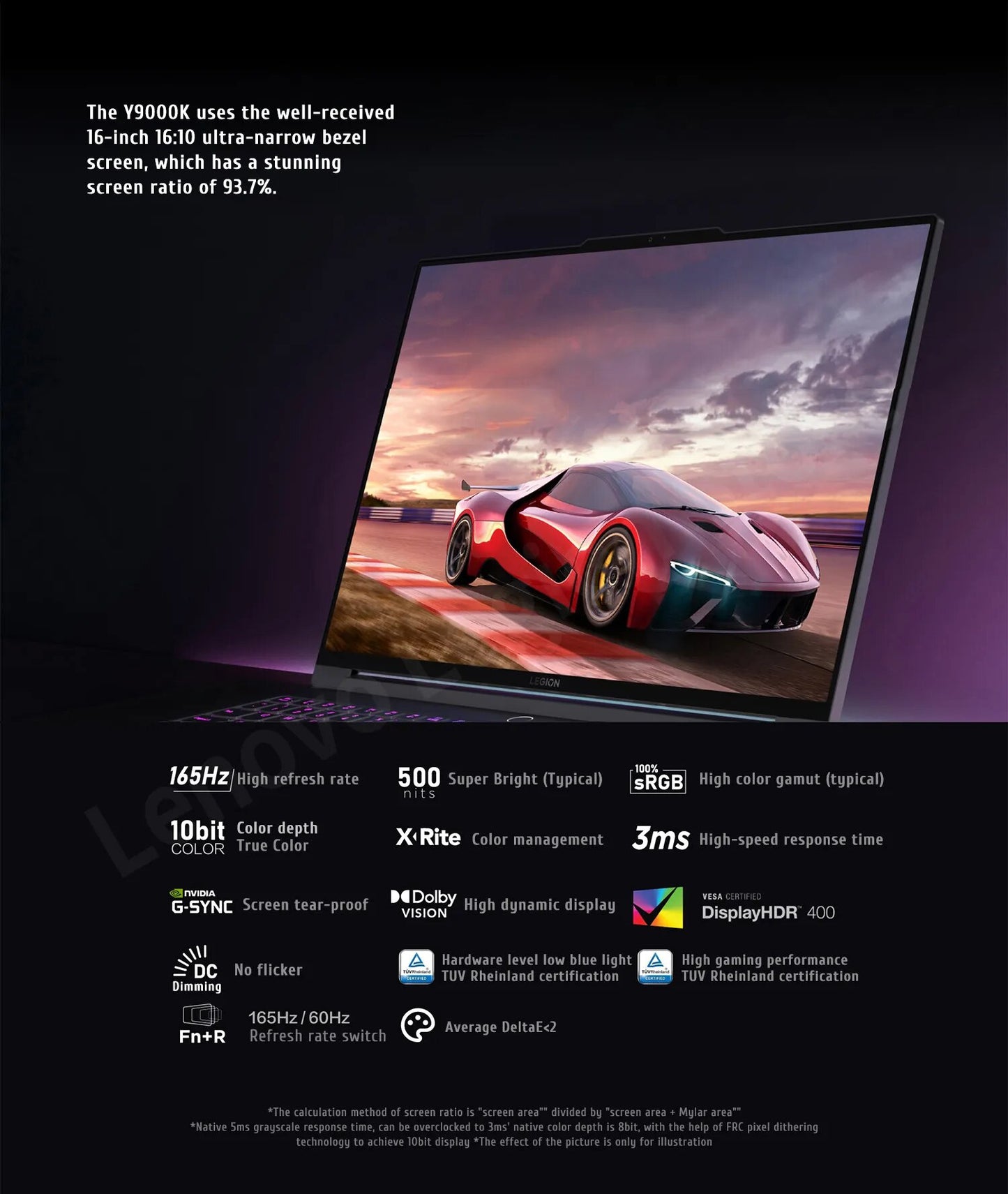 Lenovo Legion Laptop Y9000K 2022 i7-12700H/i9-12900H 32GB Ram 16 Inch Senior Designer Professional E-game PC RTX 3080 Ti/3070 Ti