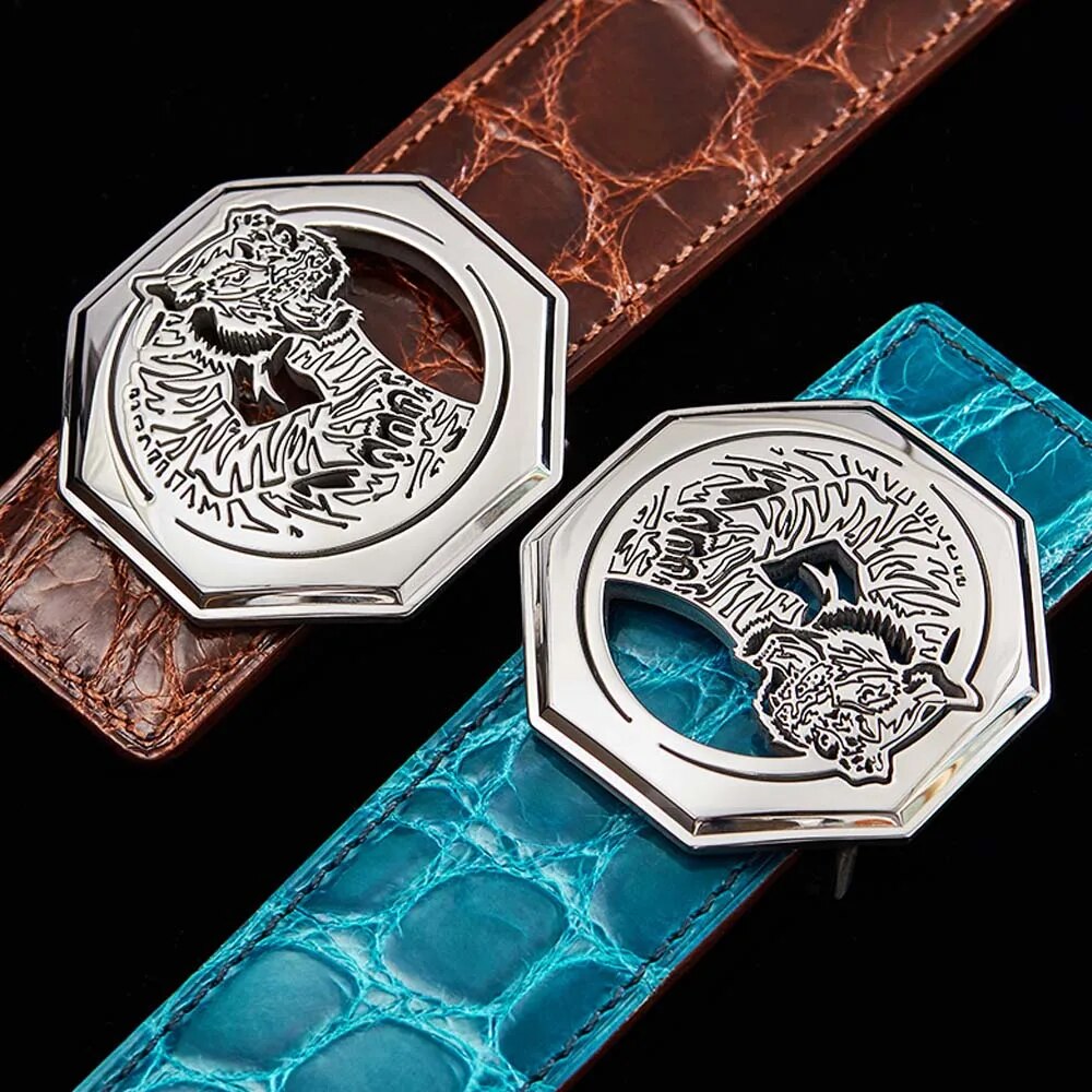 gete new crocodile leather belt  male  Smooth buckle  highlights men crocodile belt business americas alligator leather for male