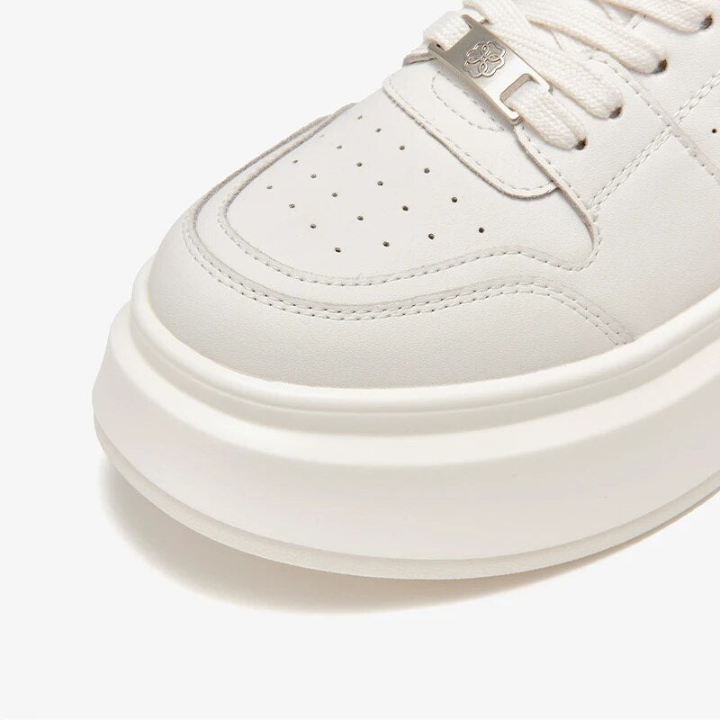 BEAUTODAY Chunky Sneakers Women Vulcanized Shoes Metal Decoration Thick Sole Breathable Spring Ladies Trainers Handmade 29721