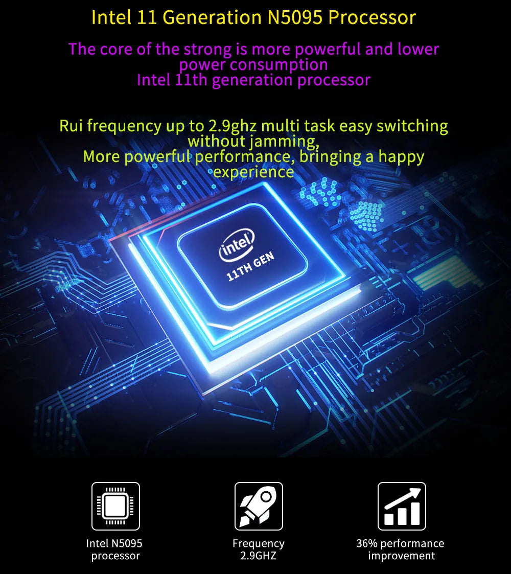 BYONE 15.6 inch Laptop intel Celeron N5095 Fingerprint UnIock Laptop DDR4 16G RAM 512G 1T SSD Windows 11 Thin Gaming Laptops