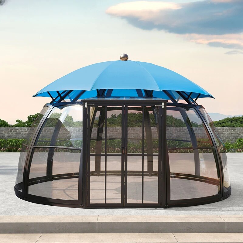 Aluminum alloy pavilion tent large villa courtyard terrace assembly house garden large sunshade
