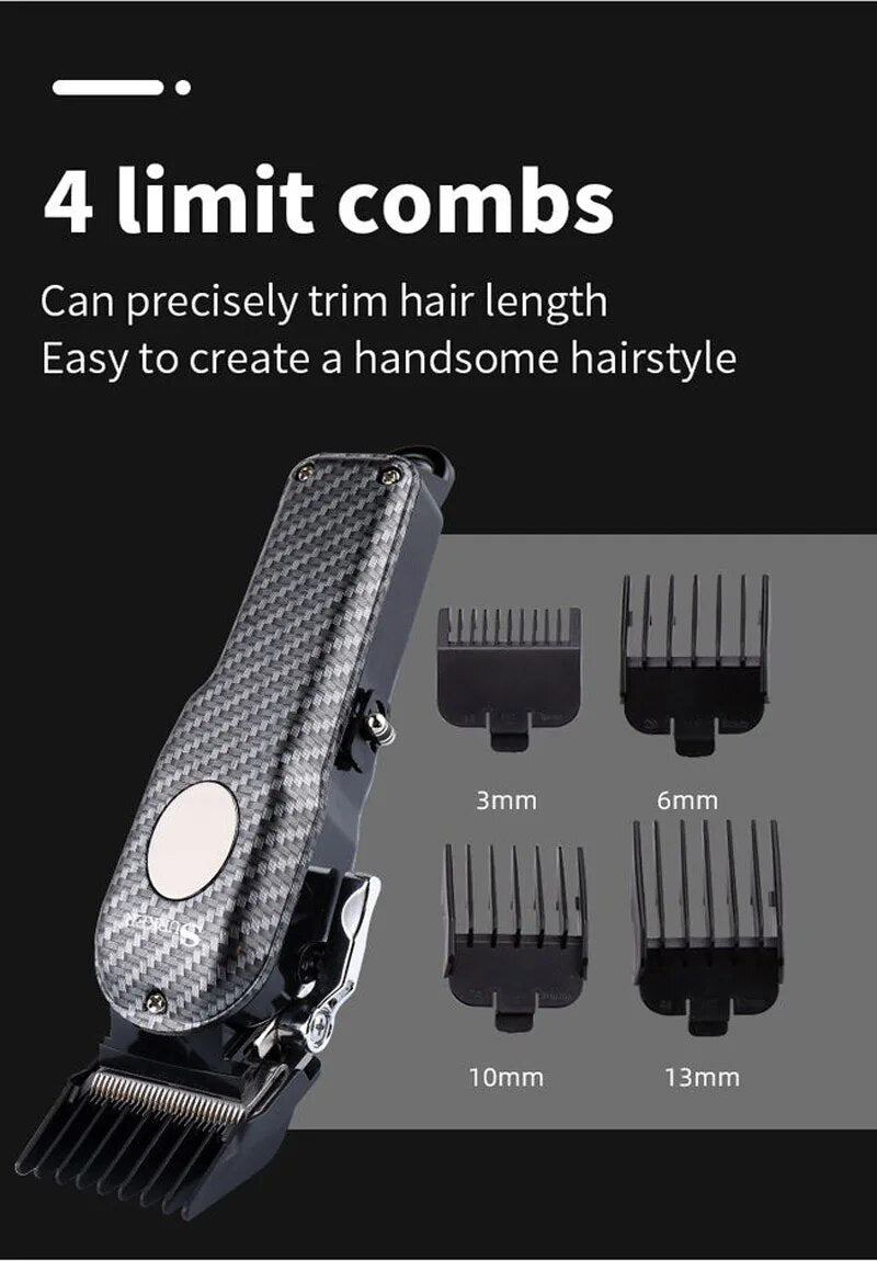 Powerful barber machine professional hair clipper men electric hair trimmer adjustable hair cutter machine rechargeable haircut