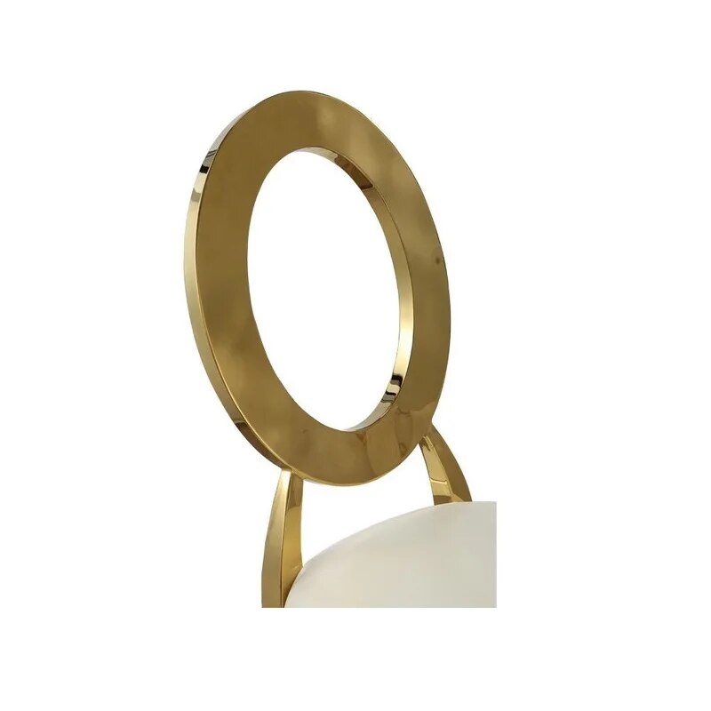 U-BEST Gold Printed Stainless Steel Dinner Event Wedding Chair For Wed Chairs White Banquet Pu Chair Home Furniture  4pcs/lot