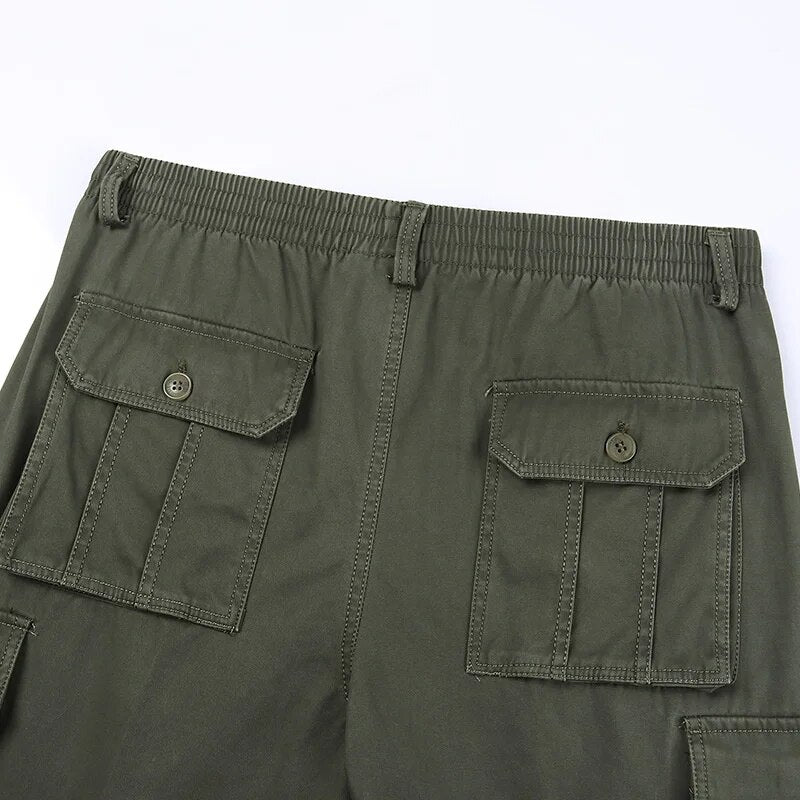 Military Pants Men's Big Tall Large Size Plus Oversized Trouser Elastic Waist Multi Pocket Cargo Male Loose Jogger 6XL 5XL