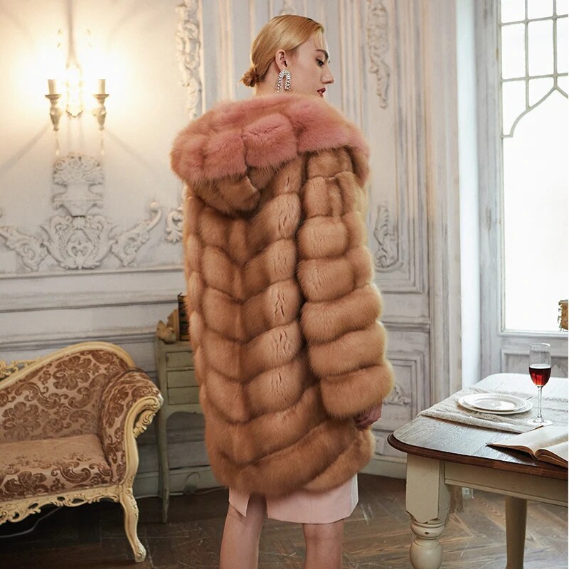 Women's Fur Coat 2223 Trend Natural Fur Long Mink Detachable Outerwear Jackets Trench Coats New In Outdoor Clothes Clothing Free