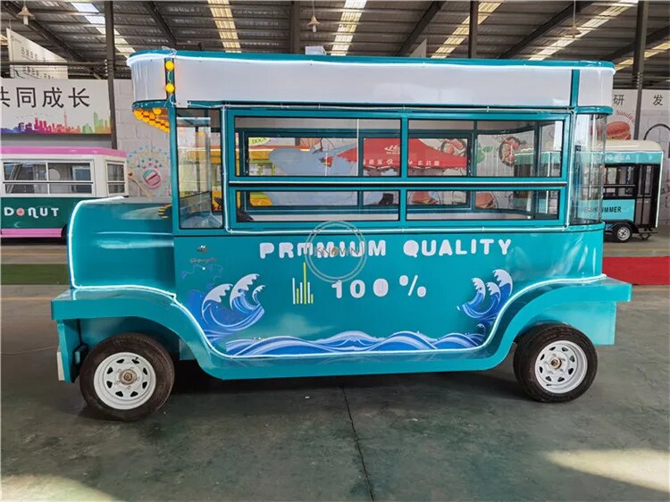 OEM Vintage Hot Dog Kiosk Truck Mobile Outdoor Snack Vending Cart Van Fast Food Catering Car for Sale