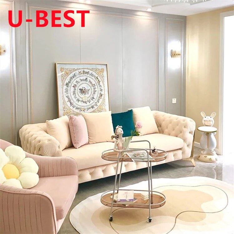 U-BEST Luxury Furniture Sectional Sofa 2 Seat Couch Living Room Sofa,New Model Luxury Tufted Loveseat Sofa  muebles de salon