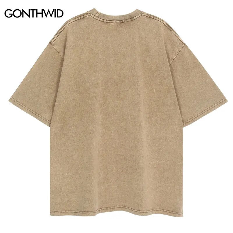 Oversized Tee Shirts Streetwear Hip Hop Letter Print Punk Rock Gothic Cotton Tshirt 2023 Men Harajuku Summer Casual T-Shirt Top