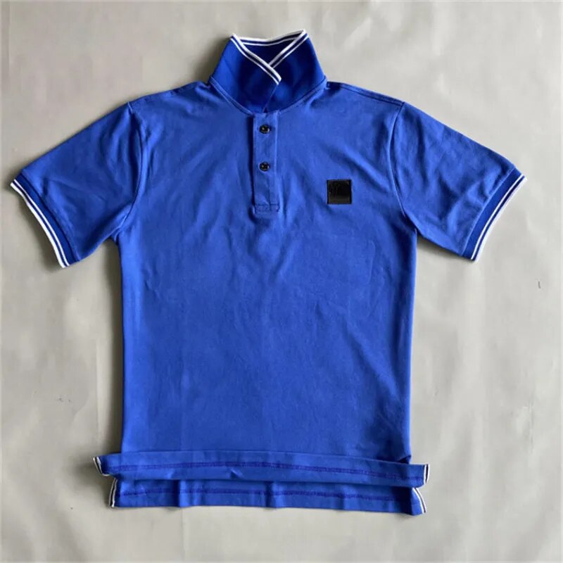 Summer Fashion Stone Label Short Polos Tops for Mens Outdoors Golf T-Shirts Male Gym Running Tees High Quality Clothing