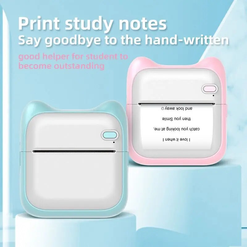 Portable Mini Label Printer Photo Thermal Adhesive Labels Printers Inkless Bluetooth Pocket Small Printer Stickers Maker