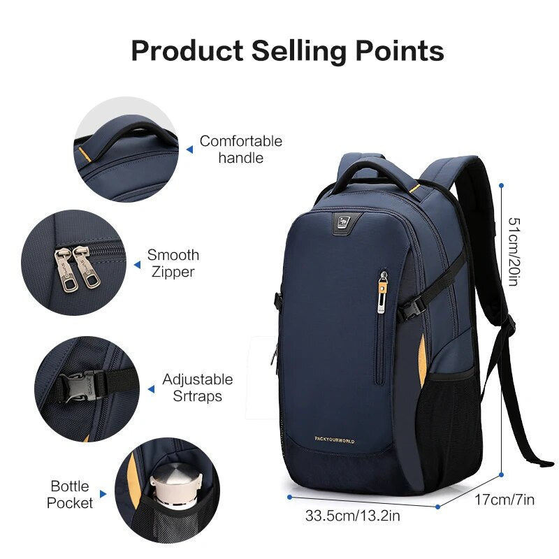 OIWAS Fashion Men's Backpack Oxford Laptop Bags Casual Student Waterproof SchoolBag Travel Large Capacity Bag For Teenager Women