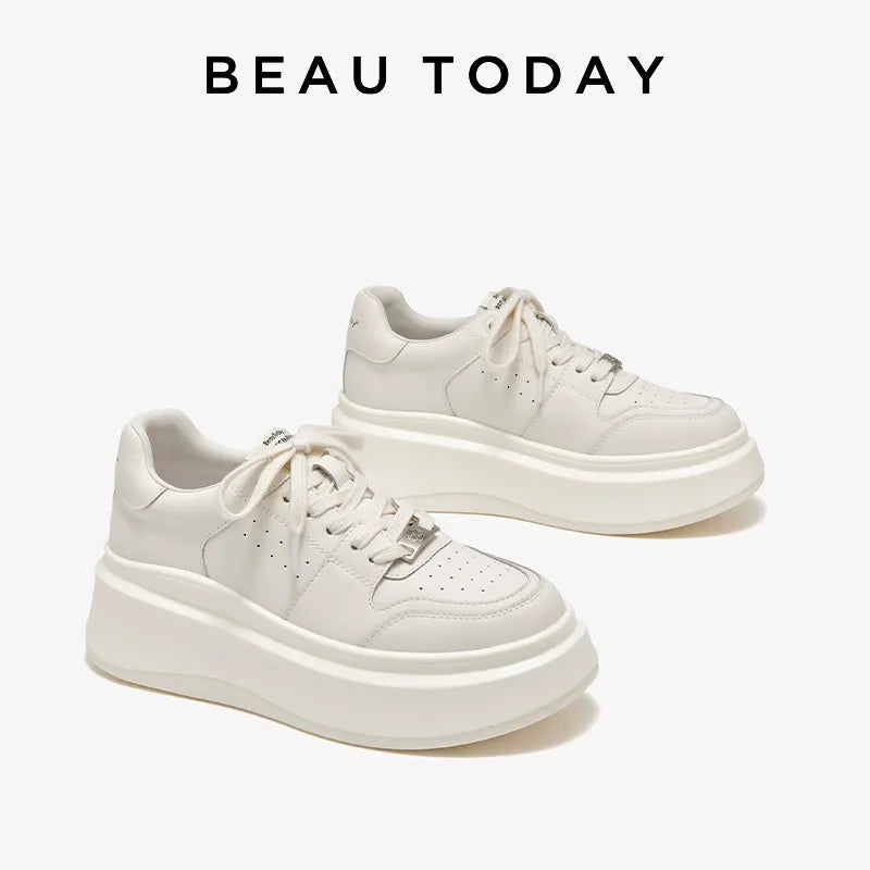 BEAUTODAY Chunky Sneakers Women Vulcanized Shoes Metal Decoration Thick Sole Breathable Spring Ladies Trainers Handmade 29721