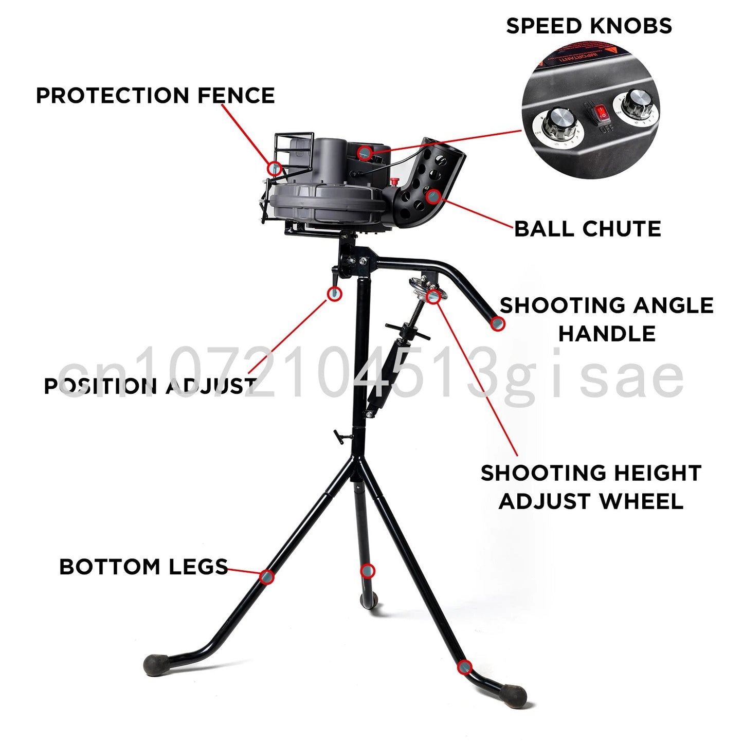 777BH Dual-Wheel Baseball Pitching Machine Upgraded Version, 30 to 95 MPH with Regulation Baseballs