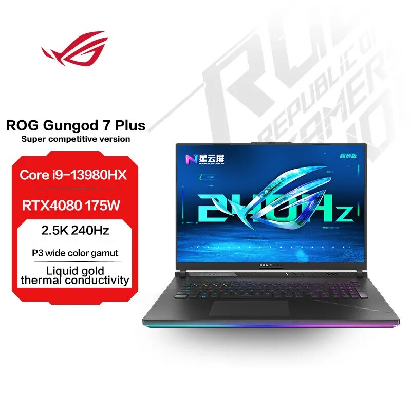 ROG Strix SCAR 7Plus E-sport Gaming Laptop i9-13980HX RTX4080-12G/RTX4090-16G 2.5K 240Hz 18Inch Computer Notebook