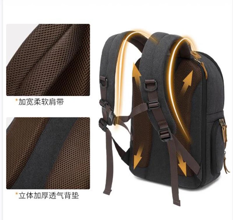 Small Canvas Shoulder Photography Backpack Camera Backpack Professional Multi-function DSLR Drone Laptop Bag