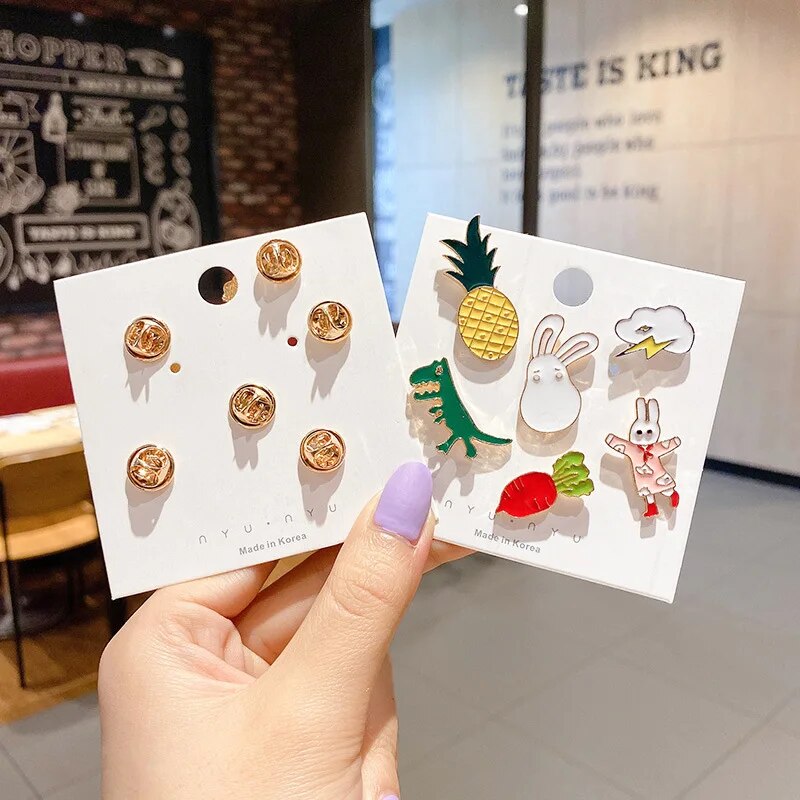 Random Fashion 2/4/6/8/10PCS Metal Brooch Pin For Boy Girl Kid Gift Lapel Bag Clothes Decorative Ornament Brooch Pin Accessories