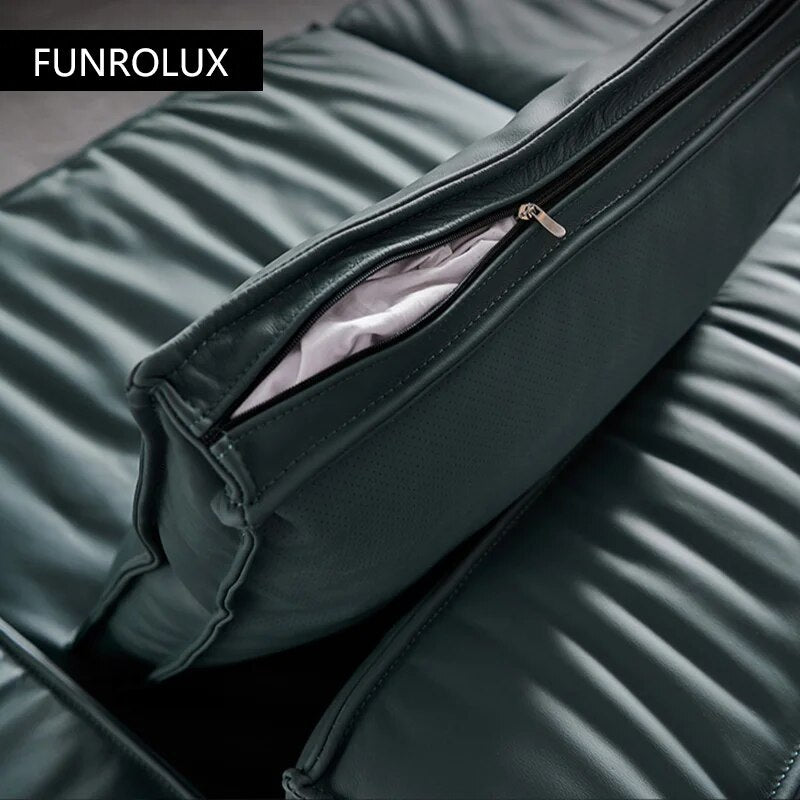 Modern minimalist modern light luxury leather sofa large apartment living room first layer cowhide high-end furniture