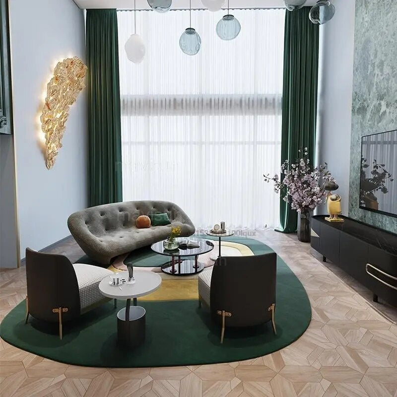 Modern Simple Creativity Sofas For Living Room Nordic Light Luxury Round Couch Loft Shaped Design Sofa Furniture Set For Home