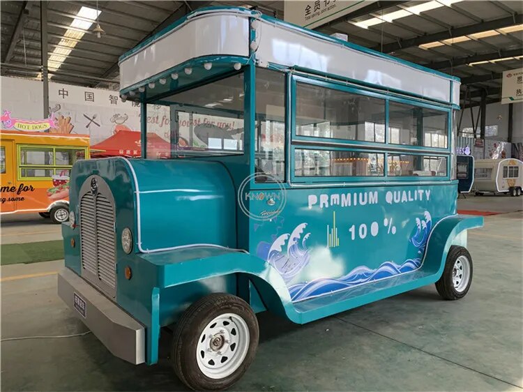 OEM Vintage Hot Dog Kiosk Truck Mobile Outdoor Snack Vending Cart Van Fast Food Catering Car for Sale