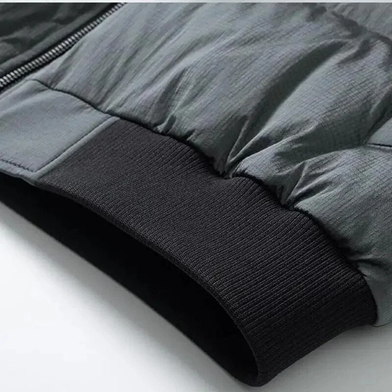 Minglu Down Male Jackets Luxury Autumn Winter Baseball Collar Plaids Men's Coats Fashion Slim Fit Casual Man 3XL