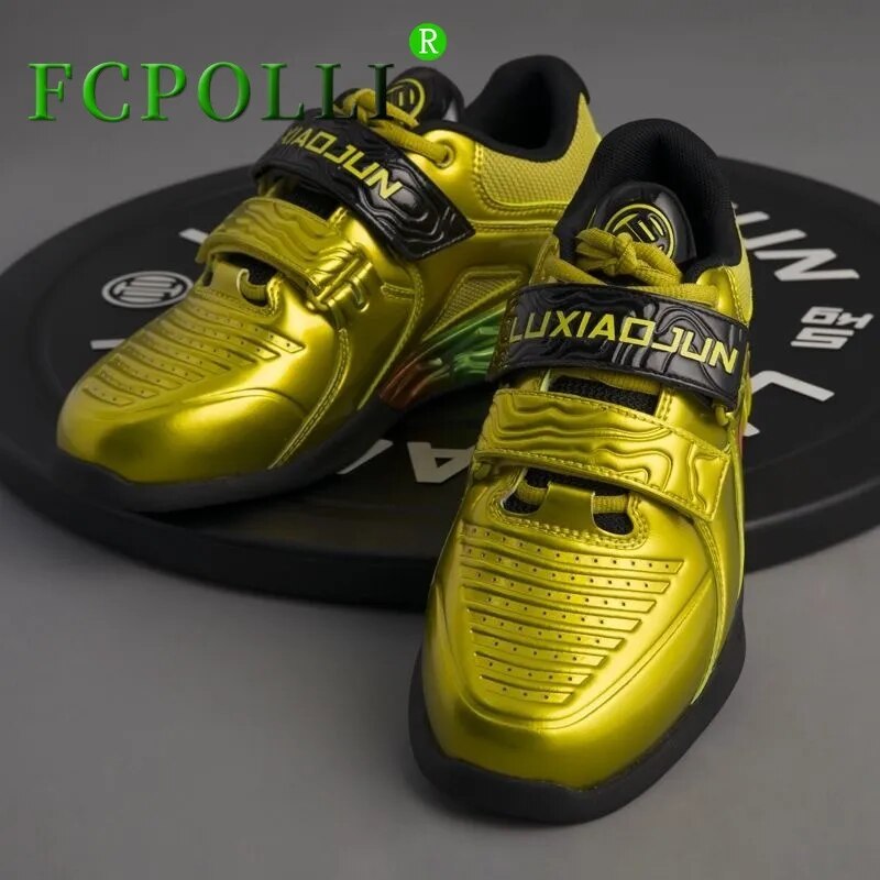 Professional Weight Lifting Training Shoe Unisex Gold Squat Hard Pull Shoes Men Gym Shoes Mens And Womens Sport Sneakers