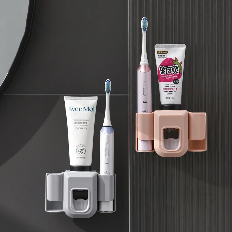 Electric Toothbrush Holder Automatic Toothpaste Dispenser Sets Wall Mounted Toothpaste Squeezer Bathroom Accessories Drop Ship