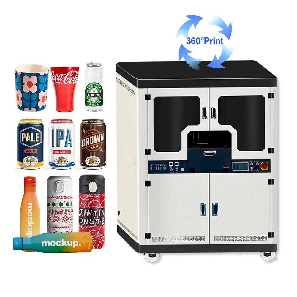 Cylinder uv printer Rotary uv flatbed printer with G5i Print head for water cup  Wine Bottle Beer Cup Cosmetic Bottle uv print