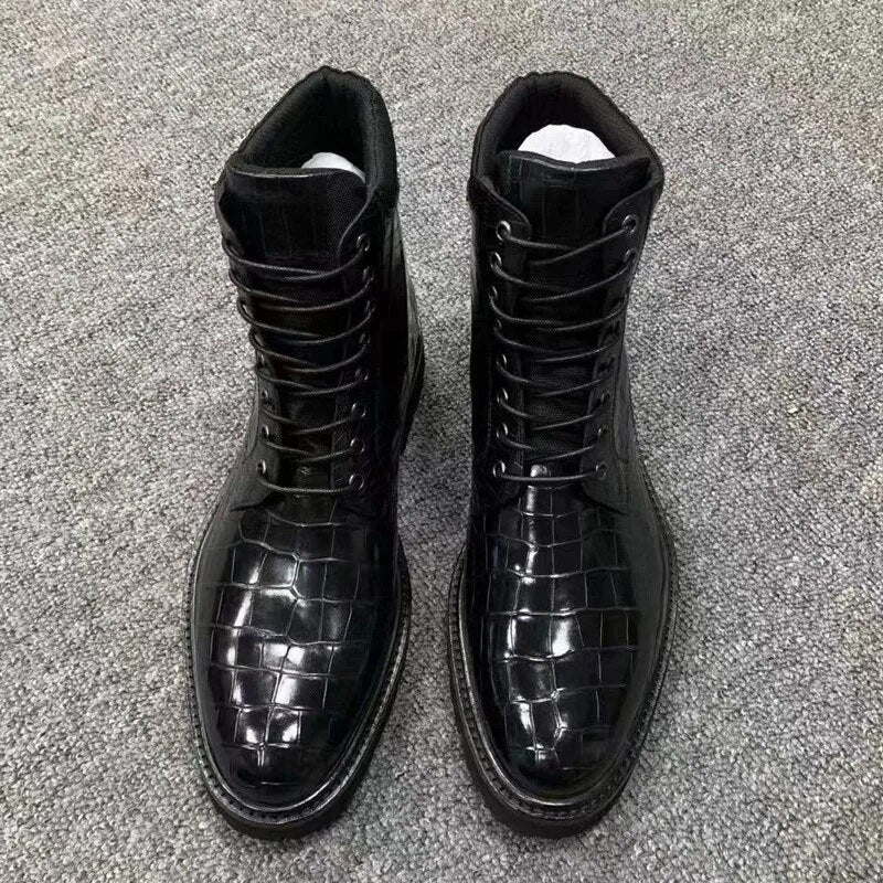 Men's Casual Versatile New High Top Shoes Genuine Leather Luxury Trend Lace-up Cosy Sneakers High Quality Fashion Business Boots