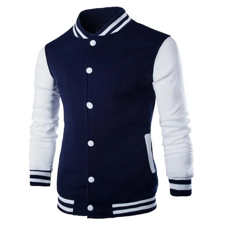 Spring Autumn Men's Pilot Bomber Couple Baseball Jacket University Varsity Solid Color Casual Korean Clothes - KAISERINC