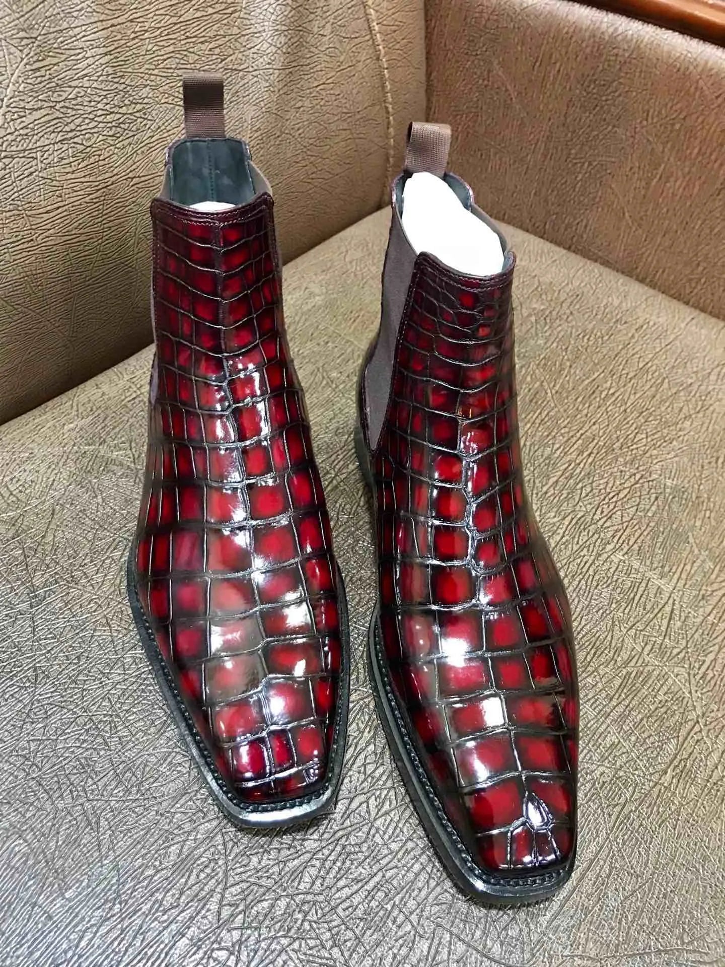 Luxury Brand Men's Crocodile Boots Crocodile Leather Boots for Male Fashion Leisure Men Shoes,Customized Colour