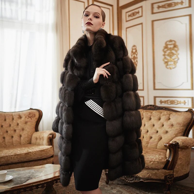 Women's Fur Coat 2223 Trend Natural Long The Sable Mink Fur Outerwear Jackets Trench Coats New in Outdoor Clothes Clothing