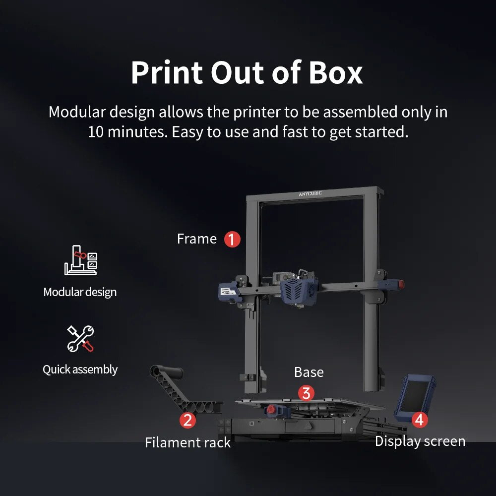 ANYCUBIC KOBRA 3D Printer FDM Series Impresora 3d Drucker Vyper ANYCUBIC KOBRA MAX Large Size Full Metal Frame 3d Printers