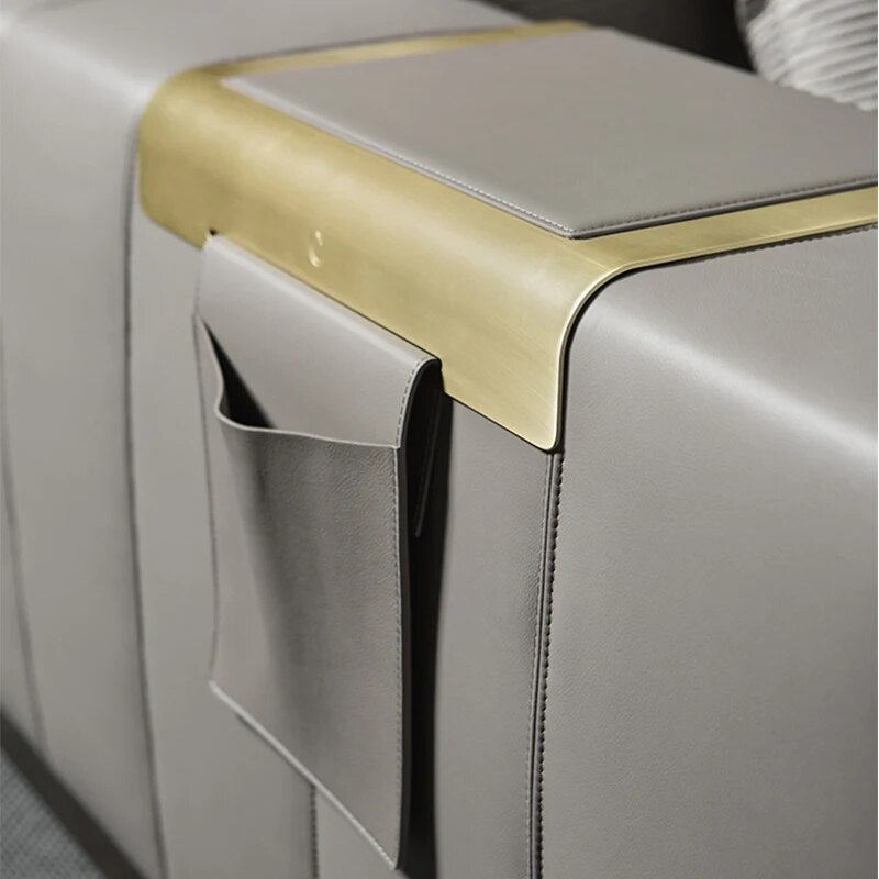 Light luxury Nordic sofa modern minimalist small apartment villa living room leather art three-seat sofa home