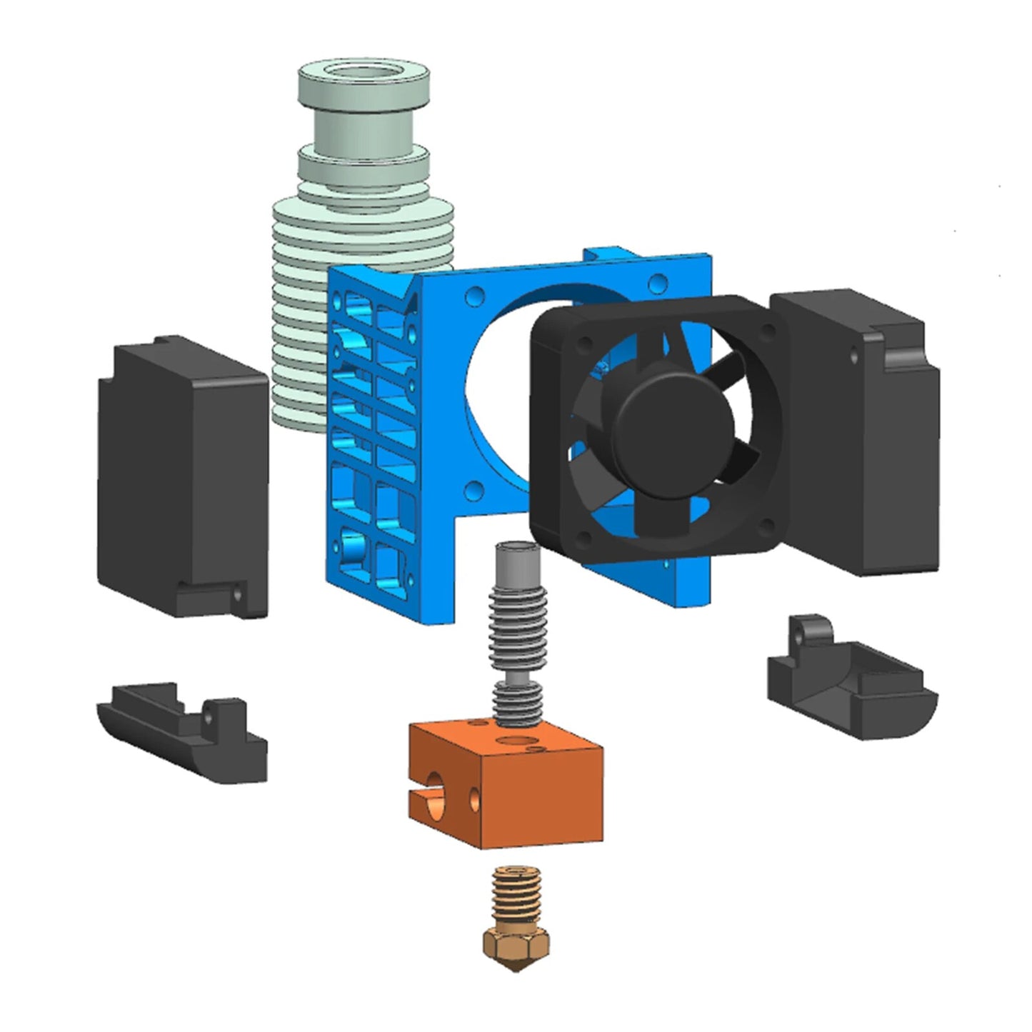 Top Quality All Metal V6 J-head Hotend Bowden Extruder Kit For E·3DV6 volcano Hotend Cooling Fan Bracket Block 3D Printers Parts