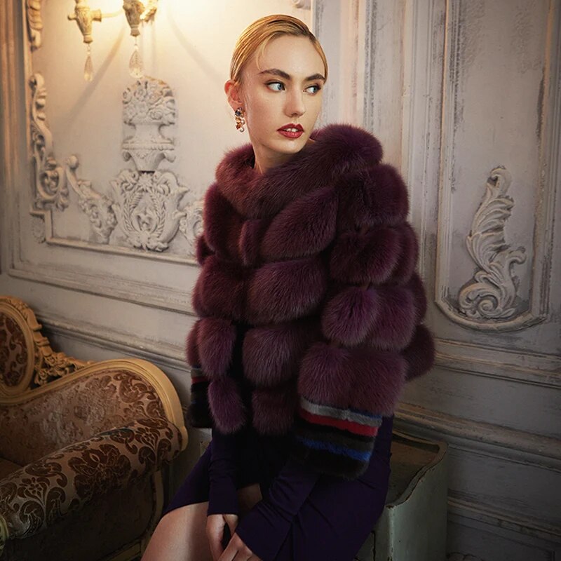 Women's Fur Coat 2223 Trend Natural Fur Long Mink Purple Fashion Outerwear Jackets Trench Coats New In Outdoor Clothes Clothing