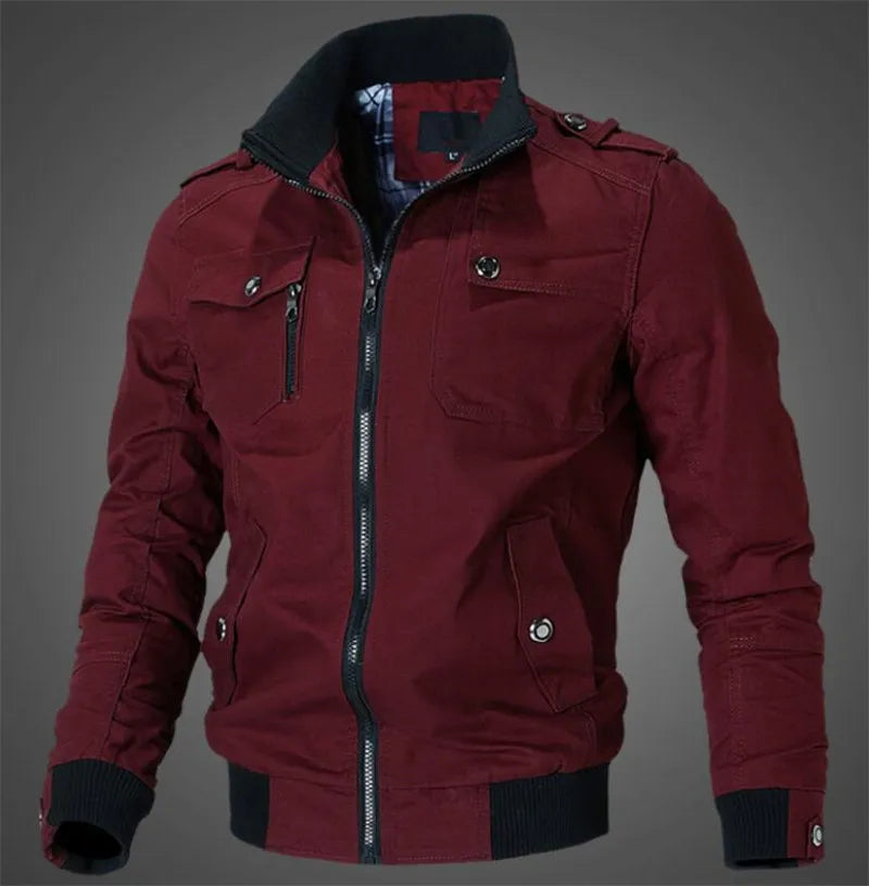 Men jacket Casual  cotton washed coats Army Military Outdoors Stand collar Outerwear jaqueta masculina Coat parka mens Jackets - KAISERINC