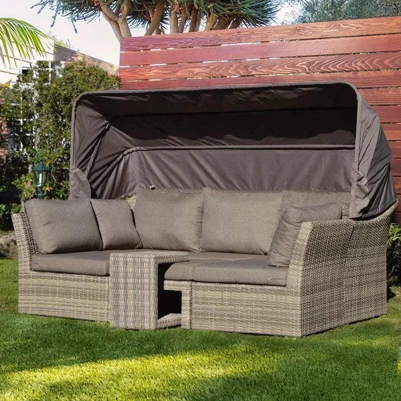 5pcs Wicker Sofa set rattan Sectional Daybed Outdoor Rattan Furniture couch Sets for swmingpool