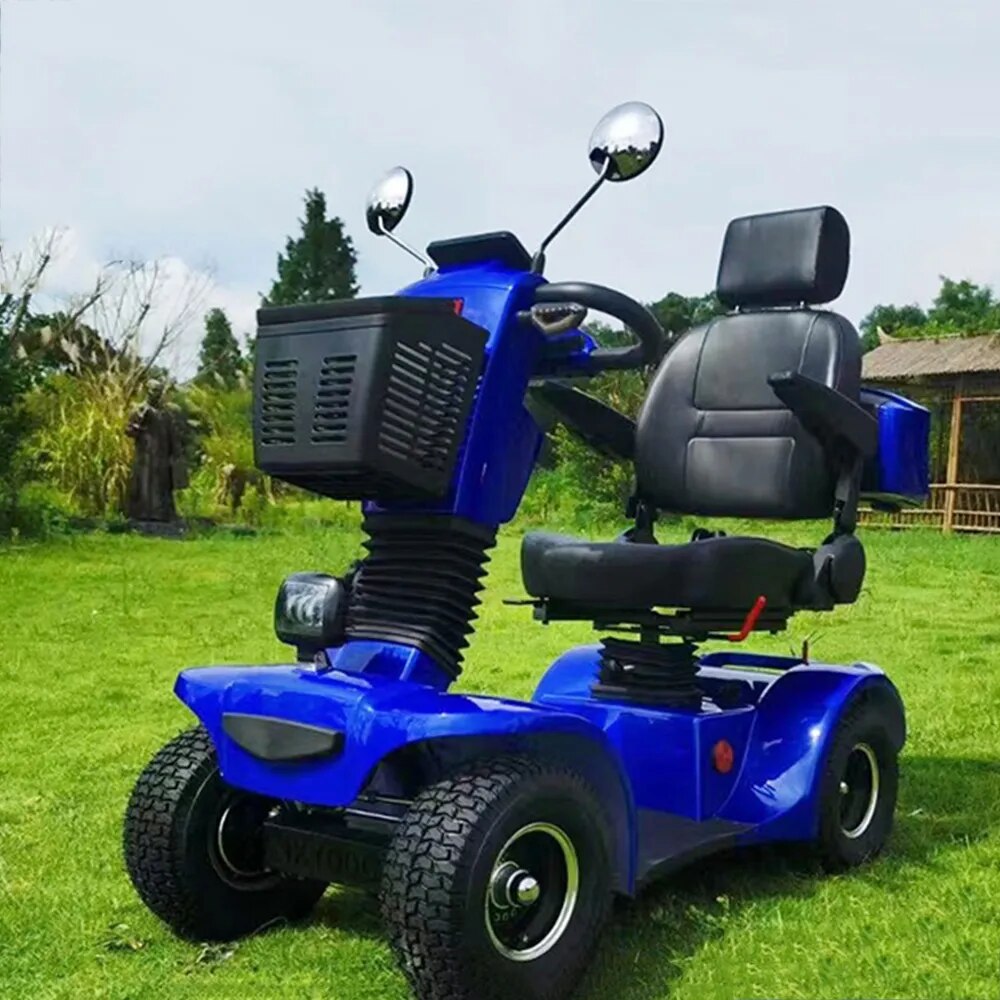 48V Four Wheel Electric Car Leisure Mobility Scooter Damping Vacuum Tire Electromagnetic Brake Aluminium Alloy