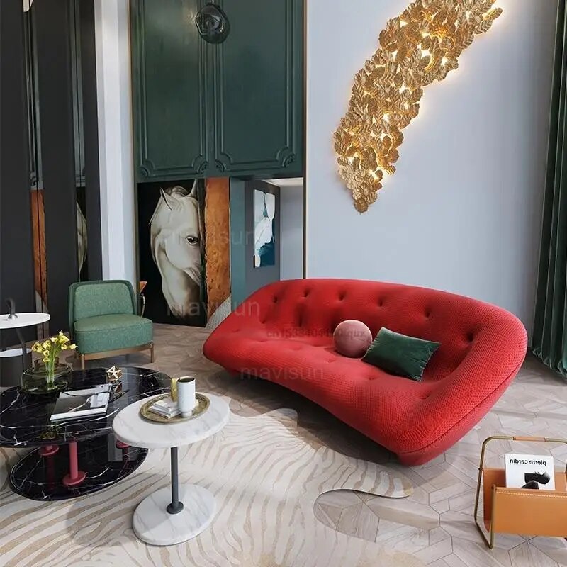 Modern Simple Creativity Sofas For Living Room Nordic Light Luxury Round Couch Loft Shaped Design Sofa Furniture Set For Home