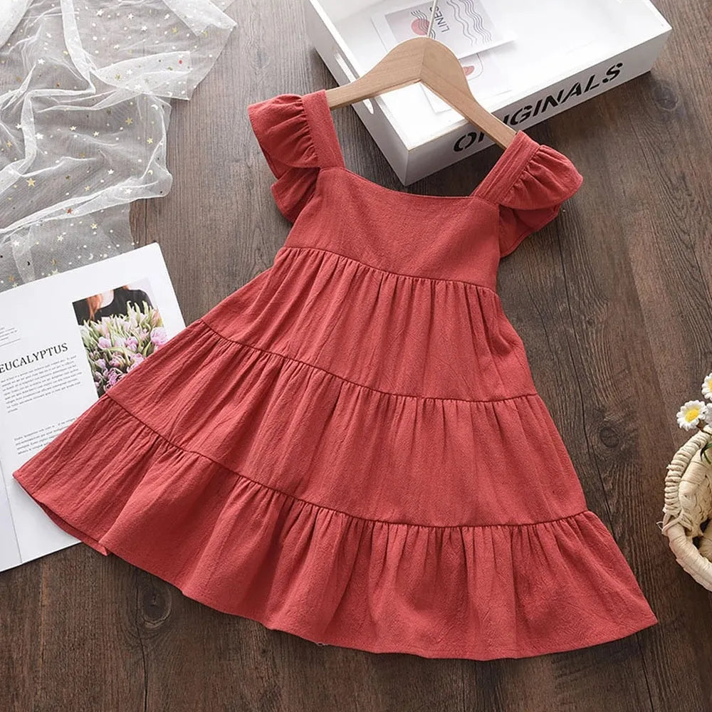Melario Girls Dresses New Sweet Princess Dress Baby Kids Girls Clothing Wedding Party Dresses Children Clothing Pink Applique - KAISERINC