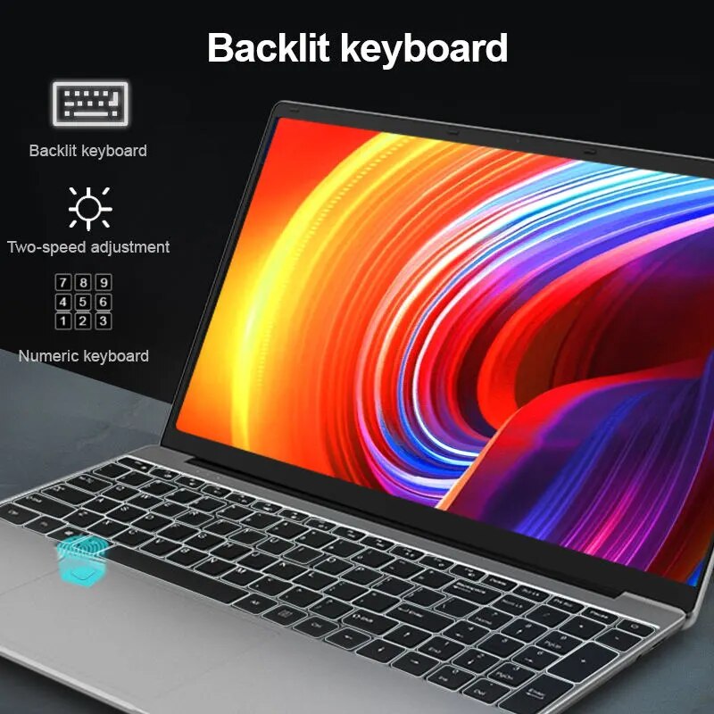 Greatium Gaming Laptops Netbook Office School Notebooks Windows 11 15.6" Intel Celeron N5105 16GB DDR4 1TB WiFi HDMI USB Type-C
