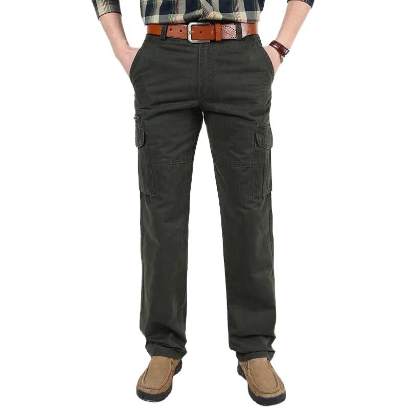 Fashion Cargo Pants Multi Pocket Straight Loose Baggy Men Casual Trousers Cotton Military Tactical Hip Hop Harem Joggers