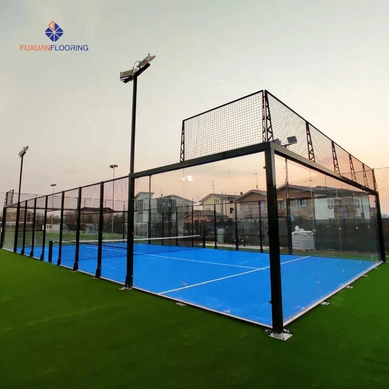 buy Indoor/Outdoor 2022 New Style Panoramic Padel Tennis Court canchas de padel for chile and peru paddle court